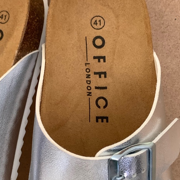 OFFICE Silver Double Buckle Sandals UK 8 EU 41 - Picture 12 of 14